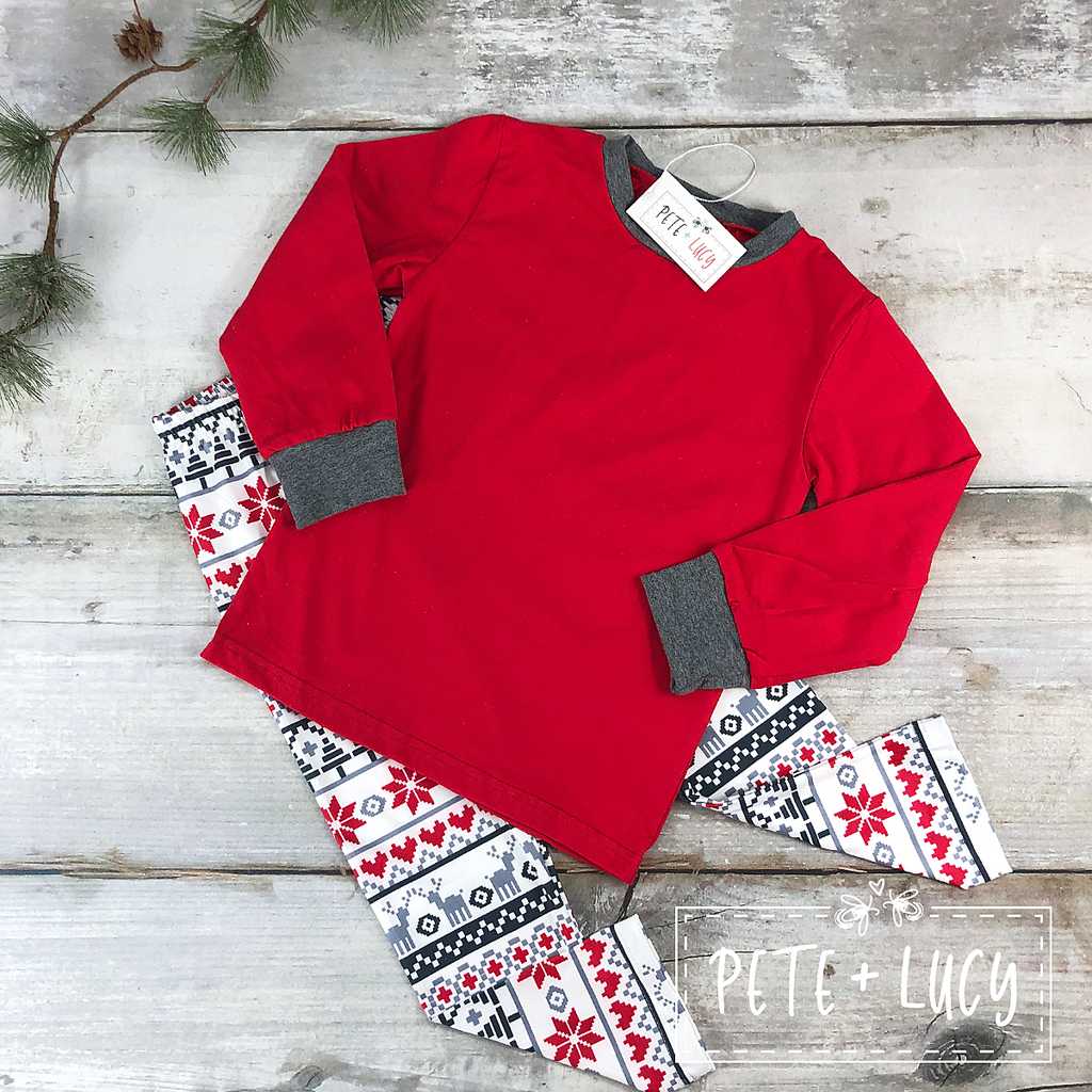 Red Reindeer Loungewear Set