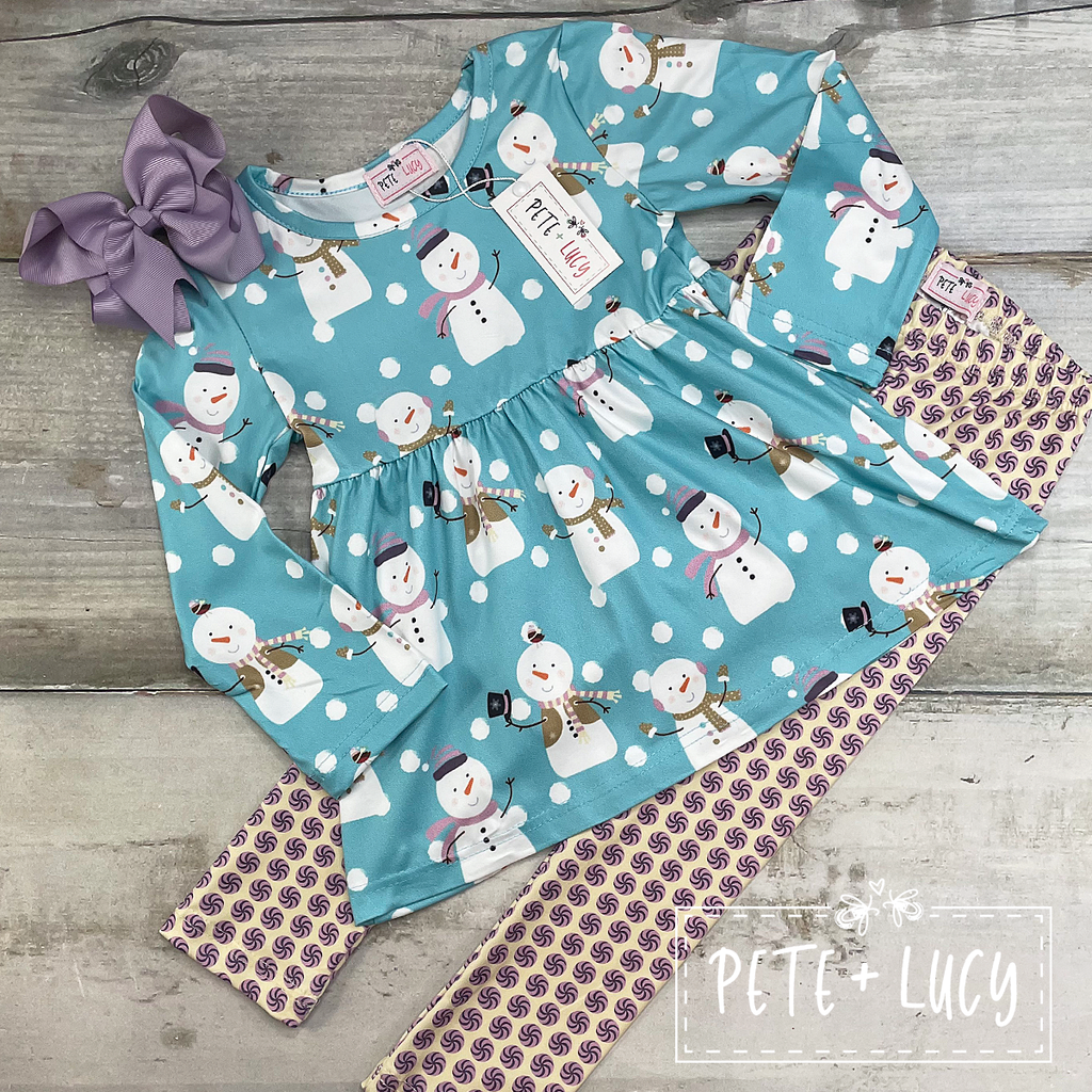 Sweet Snowman Pant Set