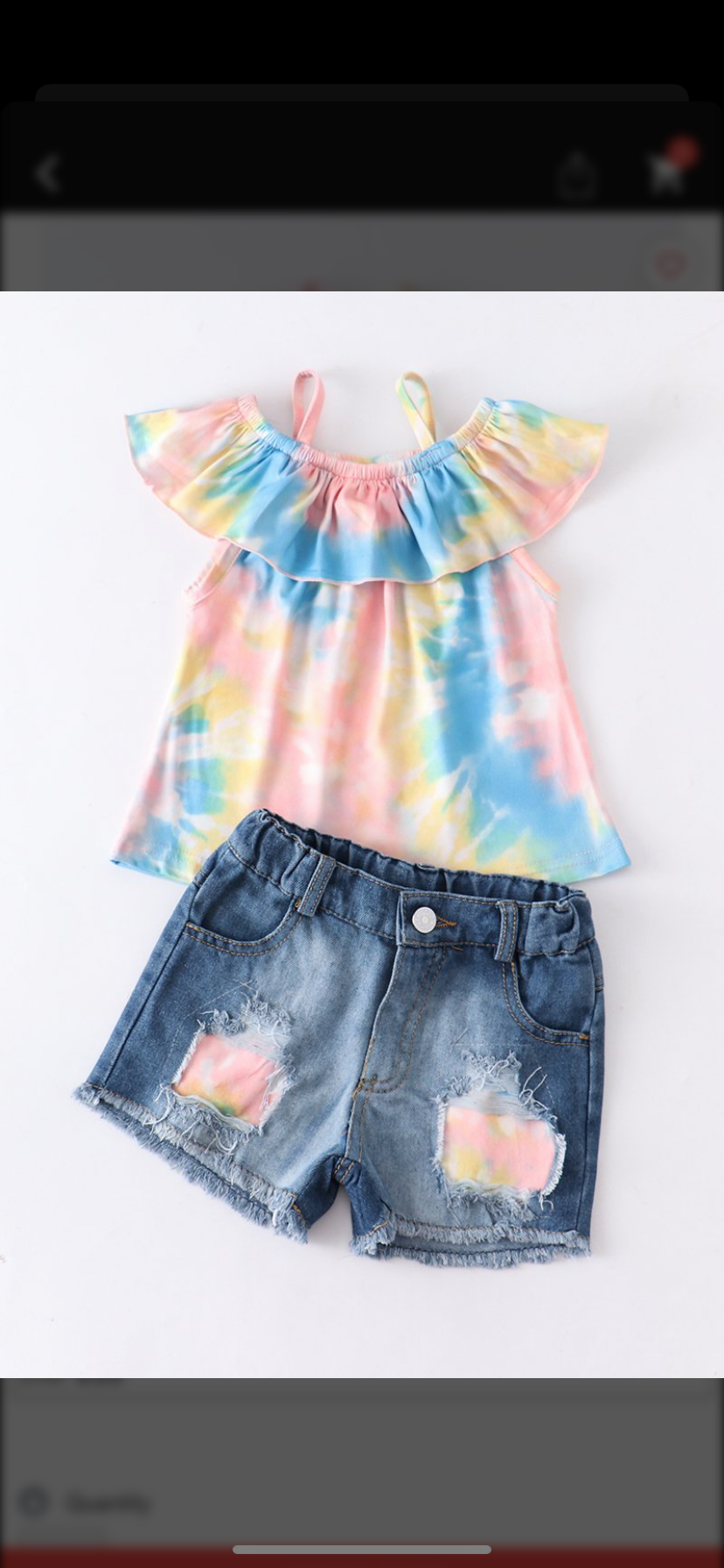 Pastel Tie Dye Denim Set