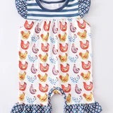 Blue Stripe Hem Romper