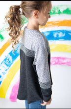 Load image into Gallery viewer, Color Block Long Sleeve Top-Grey/Silver
