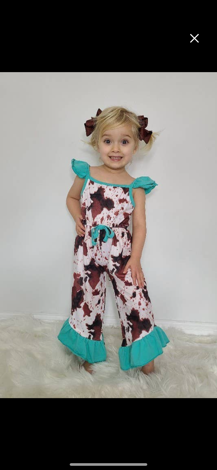 Cowhide Turquoise Romper