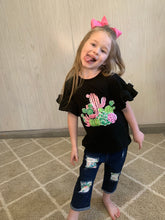 Load image into Gallery viewer, Charming Cactus Denim Capri Set
