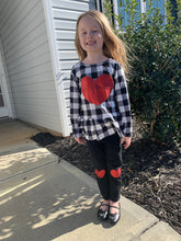 Load image into Gallery viewer, Red Glitter Heart Top &amp; Leggings
