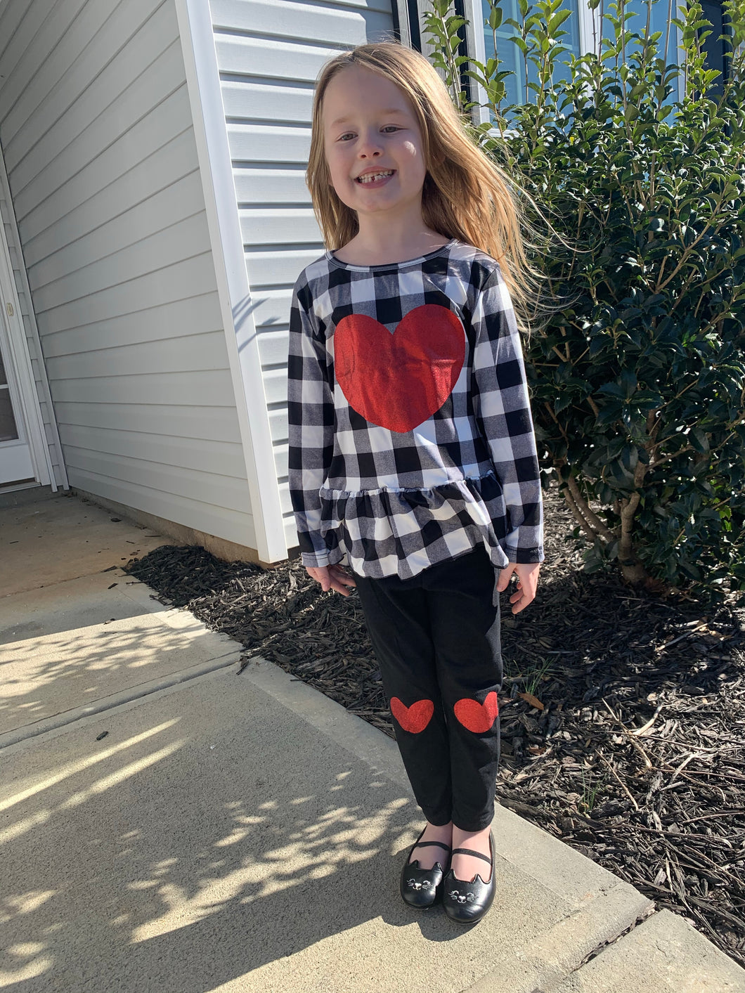 Red Glitter Heart Top & Leggings