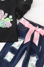 Load image into Gallery viewer, Charming Cactus Denim Capri Set
