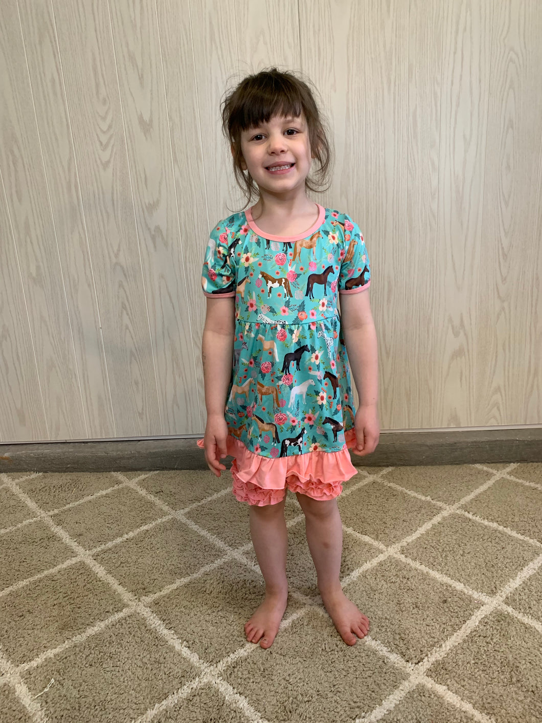 Mint horse short set