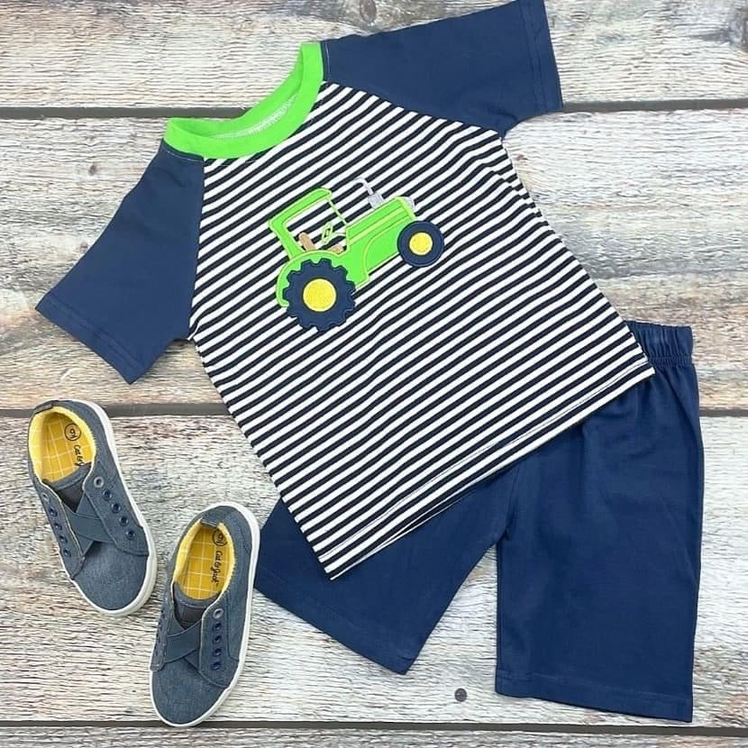 Green Tractor short set