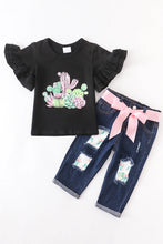 Load image into Gallery viewer, Charming Cactus Denim Capri Set
