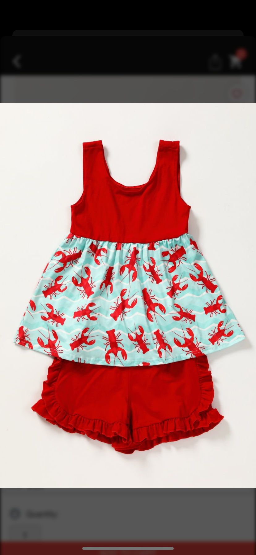 Lobster Ruffle Short Set