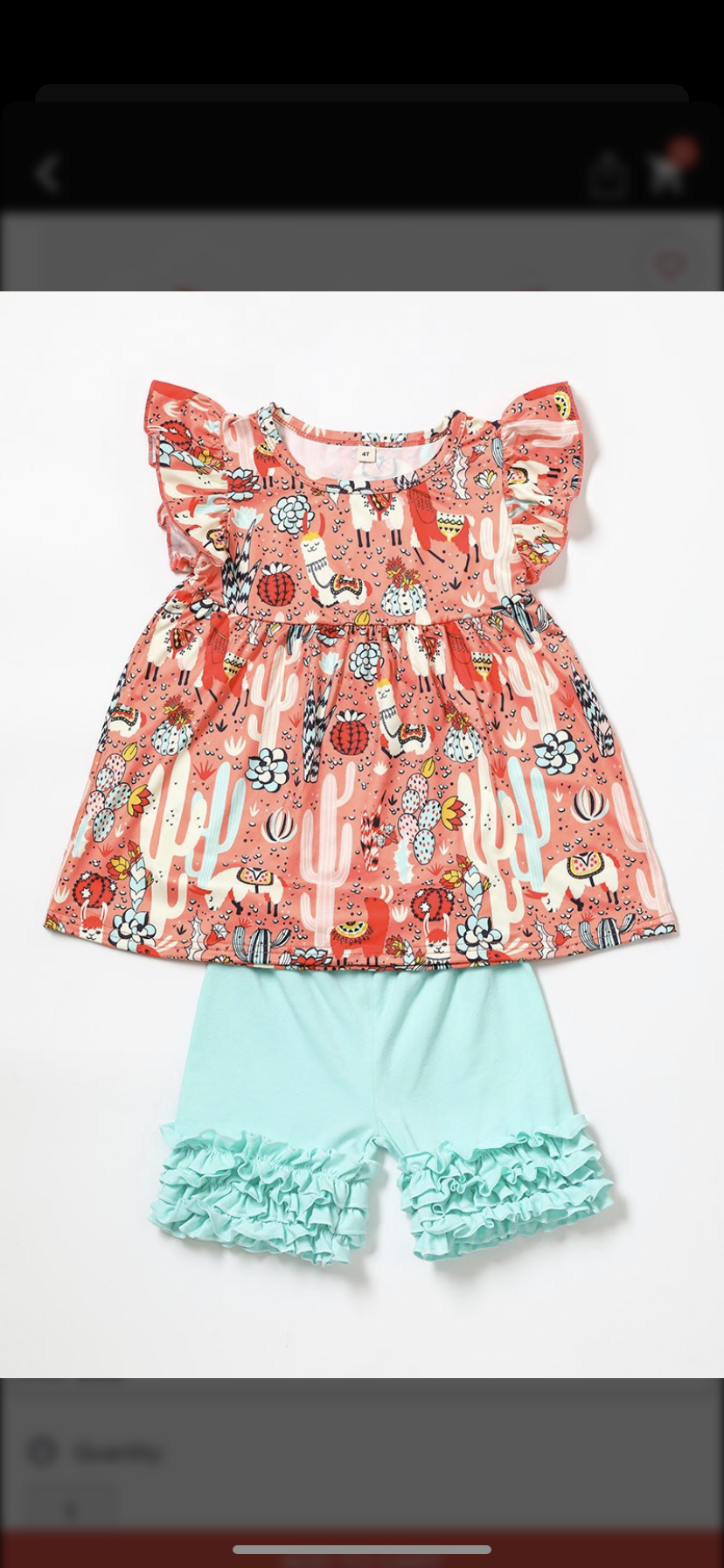 Cactus Ruffle Short Set