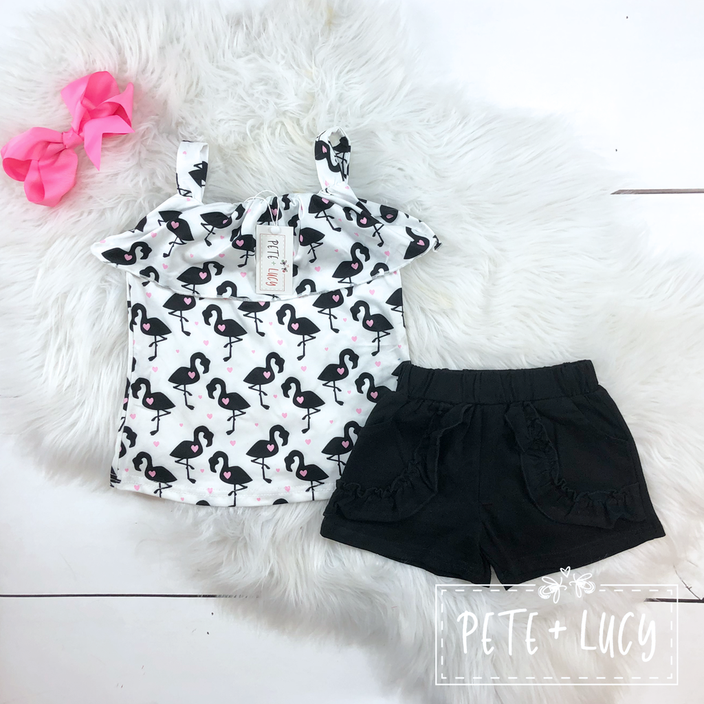 Flamingo Love Short Set