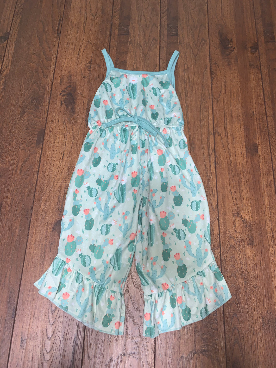 Cactus Ruffle Capri Romper