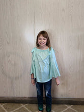 Load image into Gallery viewer, Mint off shoulder tunic &amp; sequin jean set
