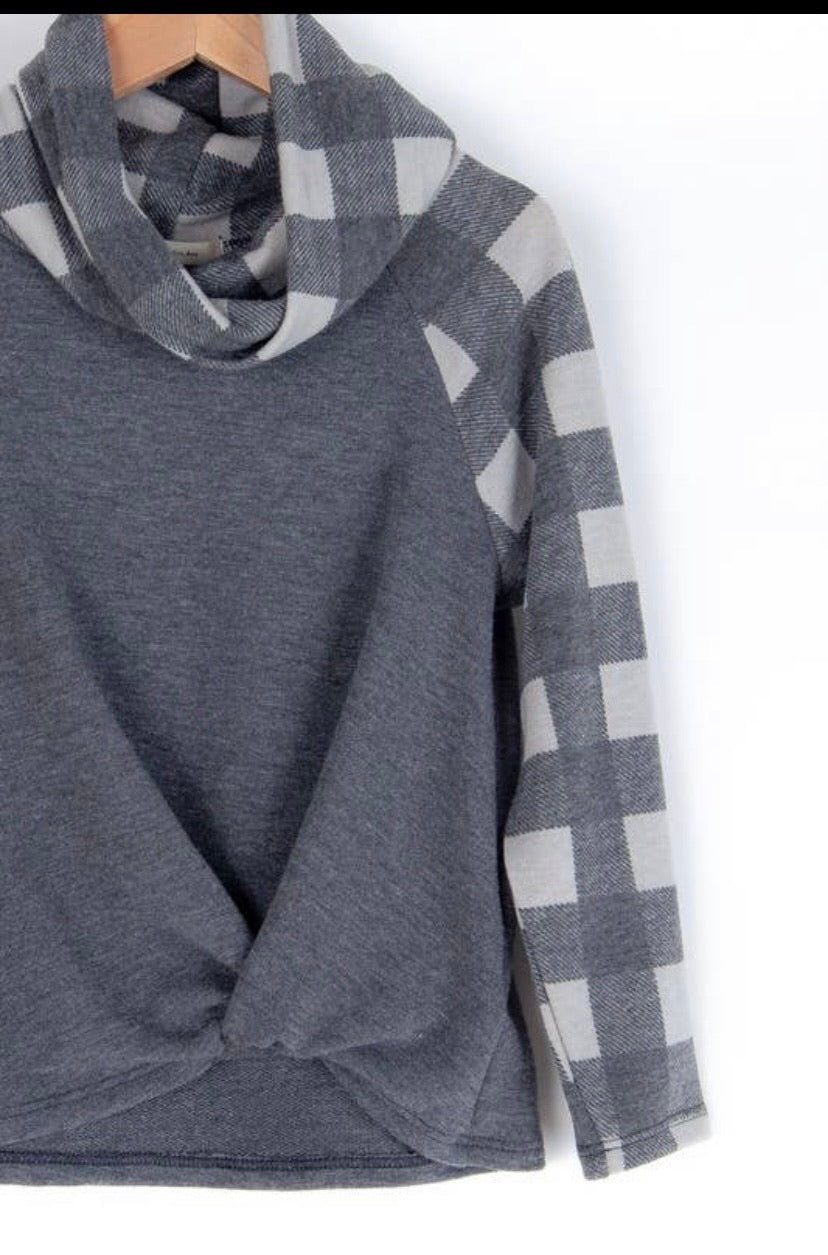 Buffalo Print Cowl Neck Top