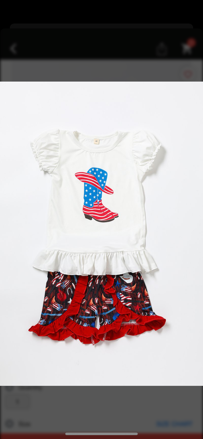 American Boots & Hat Short Set