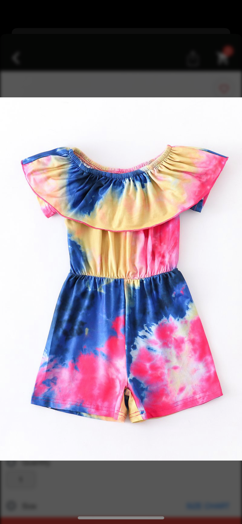 Bright Tie Dye Ruffle Romper