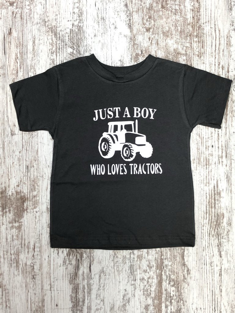 Just a boy who loves tractors toddler tee