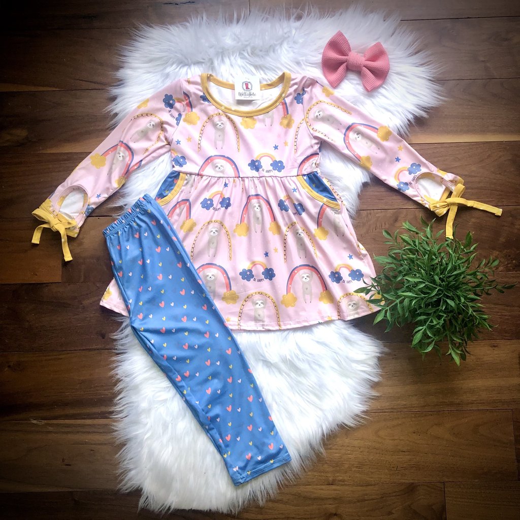 Rainbow Sloth Pant Set