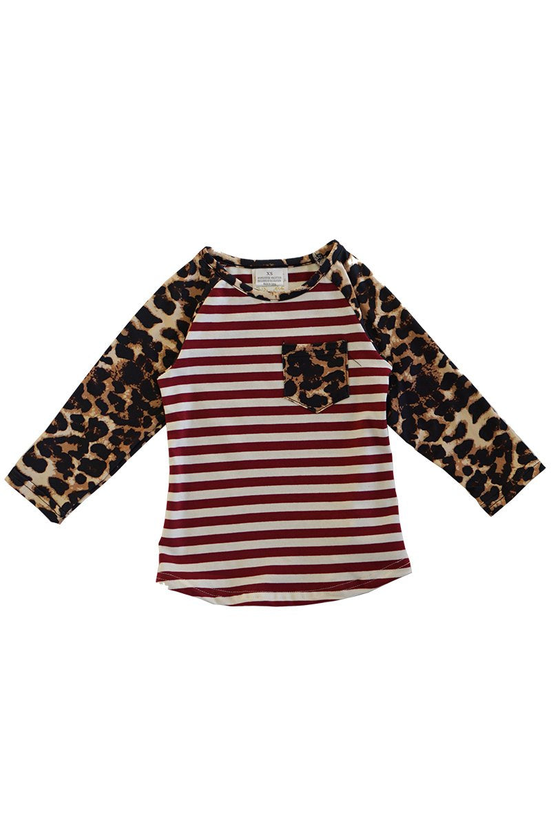Red stripe leopard shirt